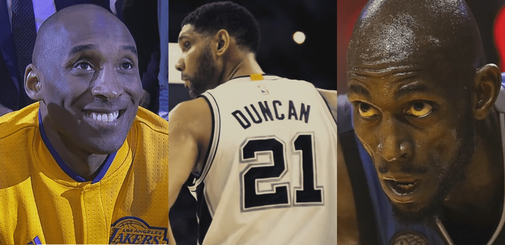 Hall of Fame Tim Duncan Kobe Bryant Kevin Garnett