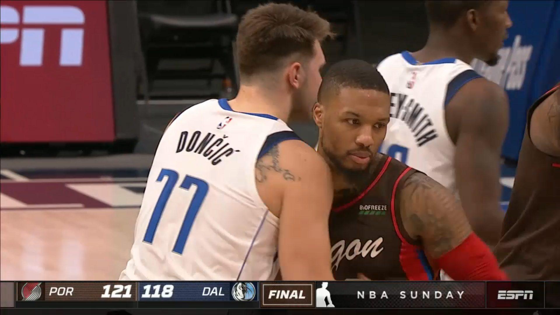 Damian Lillard Blazers Luka Doncic Mavs 15 février 2021