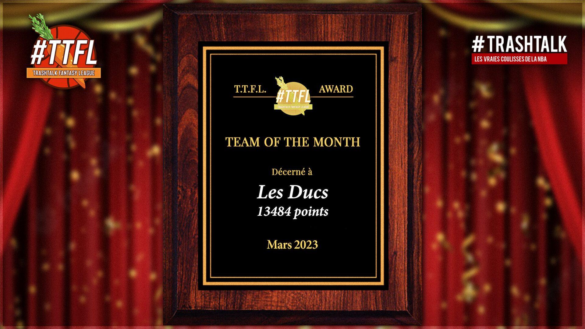 Equipe du mois de mars TTFL