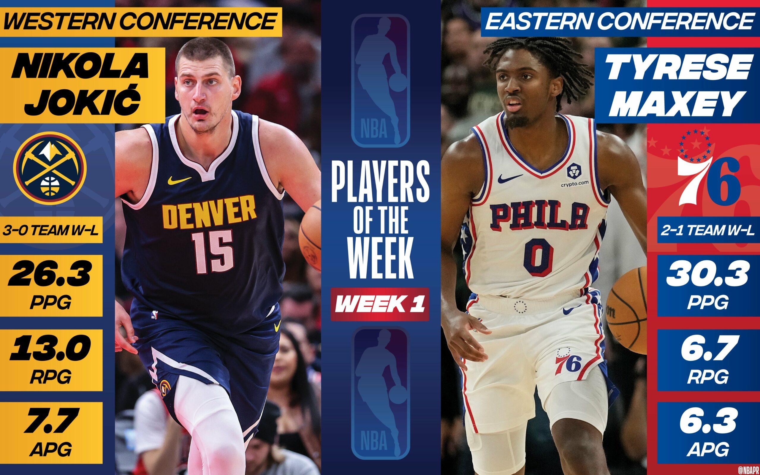 nikola jokic tyrese maxey POTW