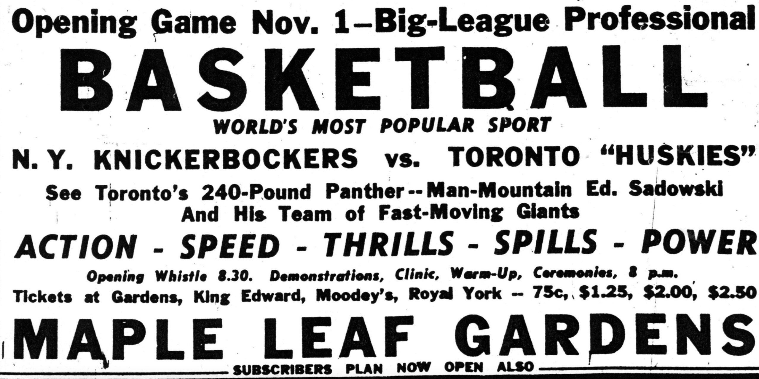 Toronto Huskies NBA BAA