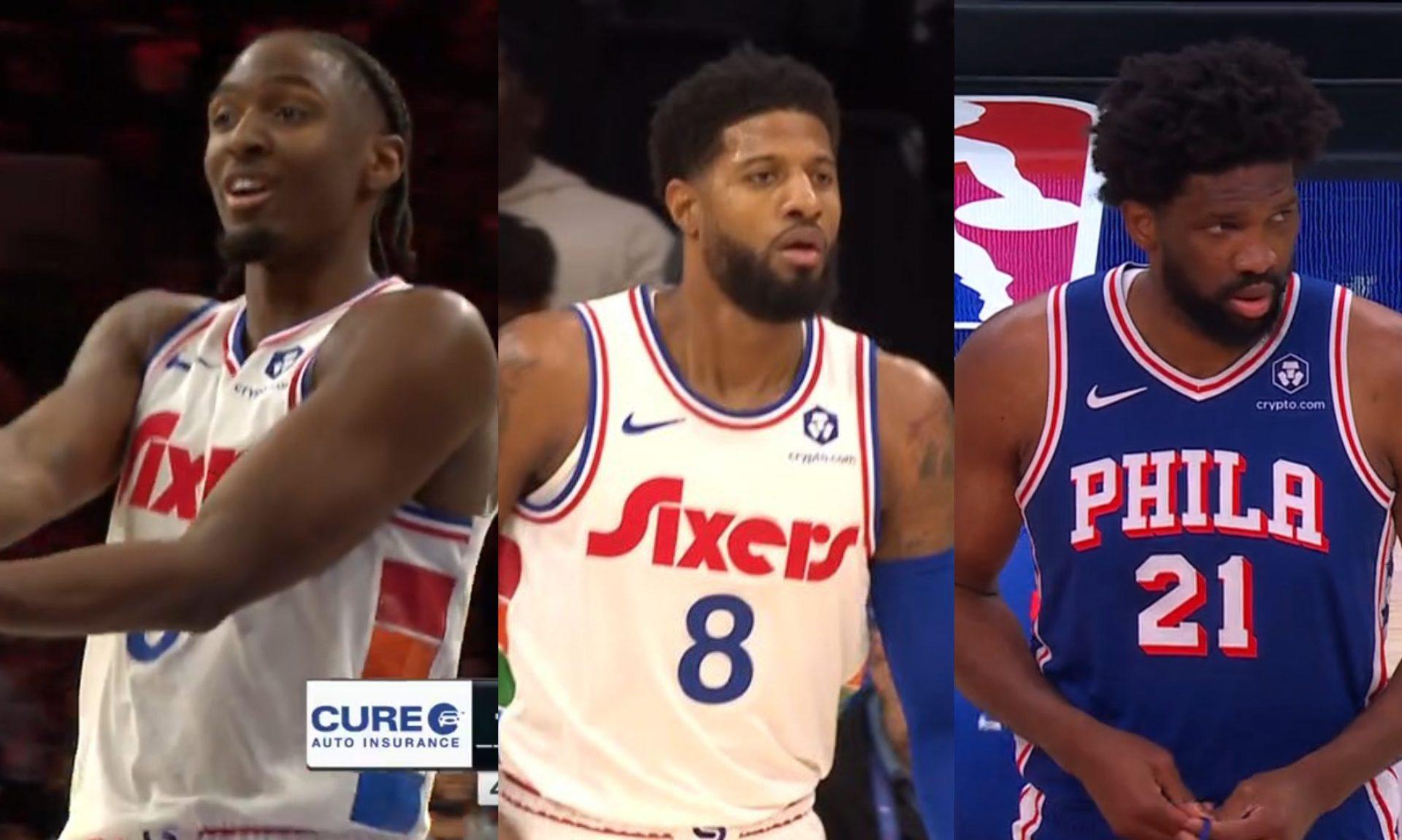 Paul George Tyrese Maxey Joel Embiid Sixers 1er mars 2025