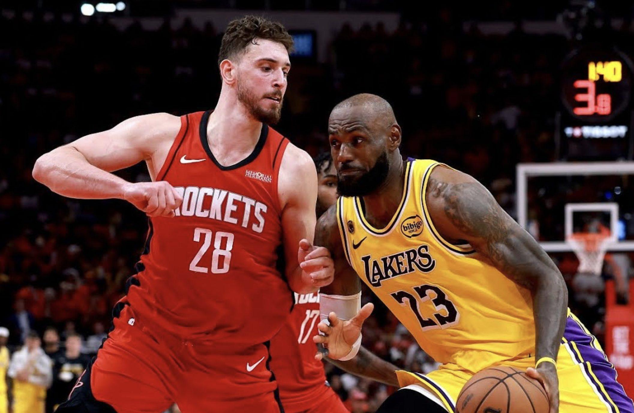 Alperen Sengun LeBron James Houston Rockets Los Angeles Lakers