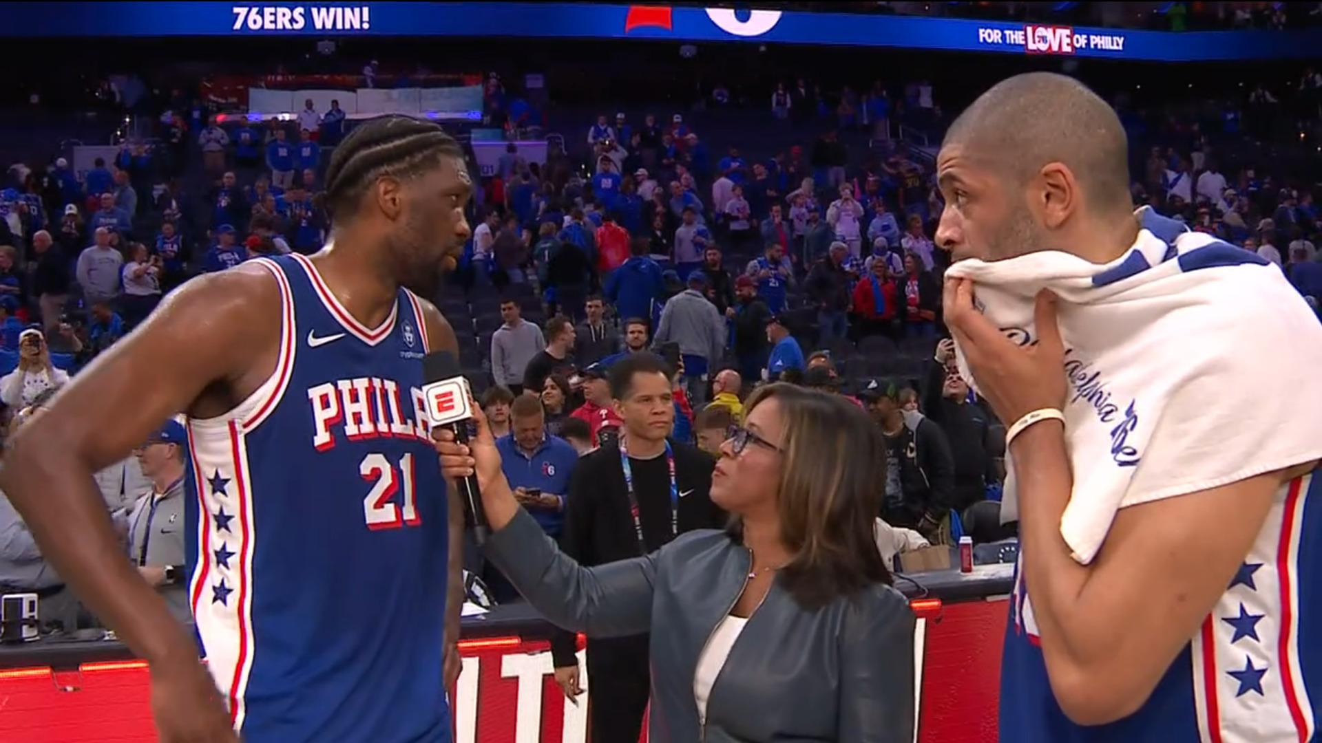 Joel Embiid - Nicolas Batum Sixers 18 avril 2024