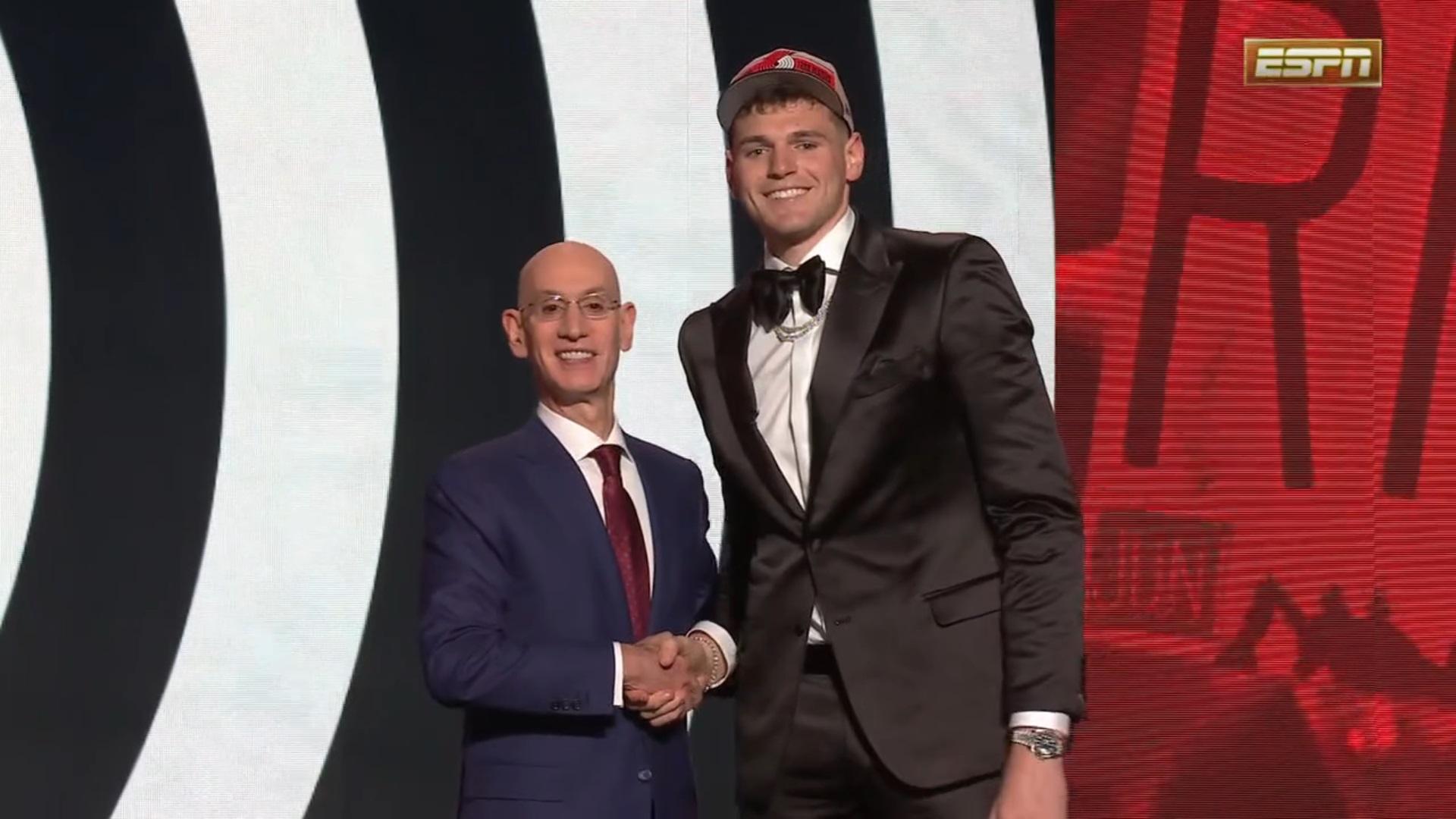 Donovan Clingan Portland Blazers Draft NBA 27 juin 2024