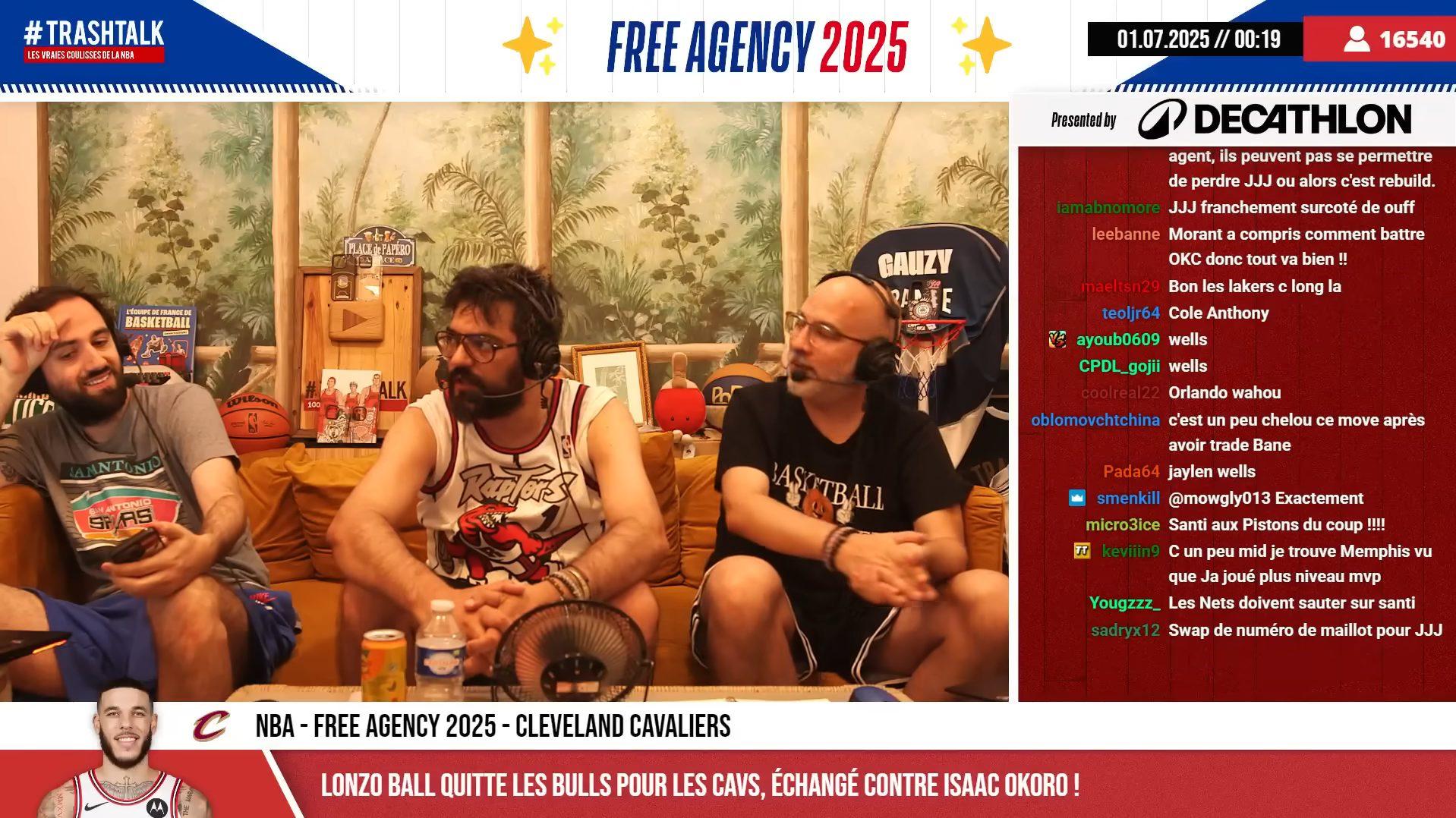 Capture d'écran Live Free Agency 2025 TrashTalk